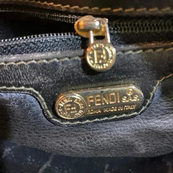 Fendi vintage pequin color block shoulder bag - Picture 13 of 15